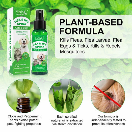 Cat & Dog Flea & Tick Liquid Cleanser Lice & Tick Remover Drops (Spray 100ML)