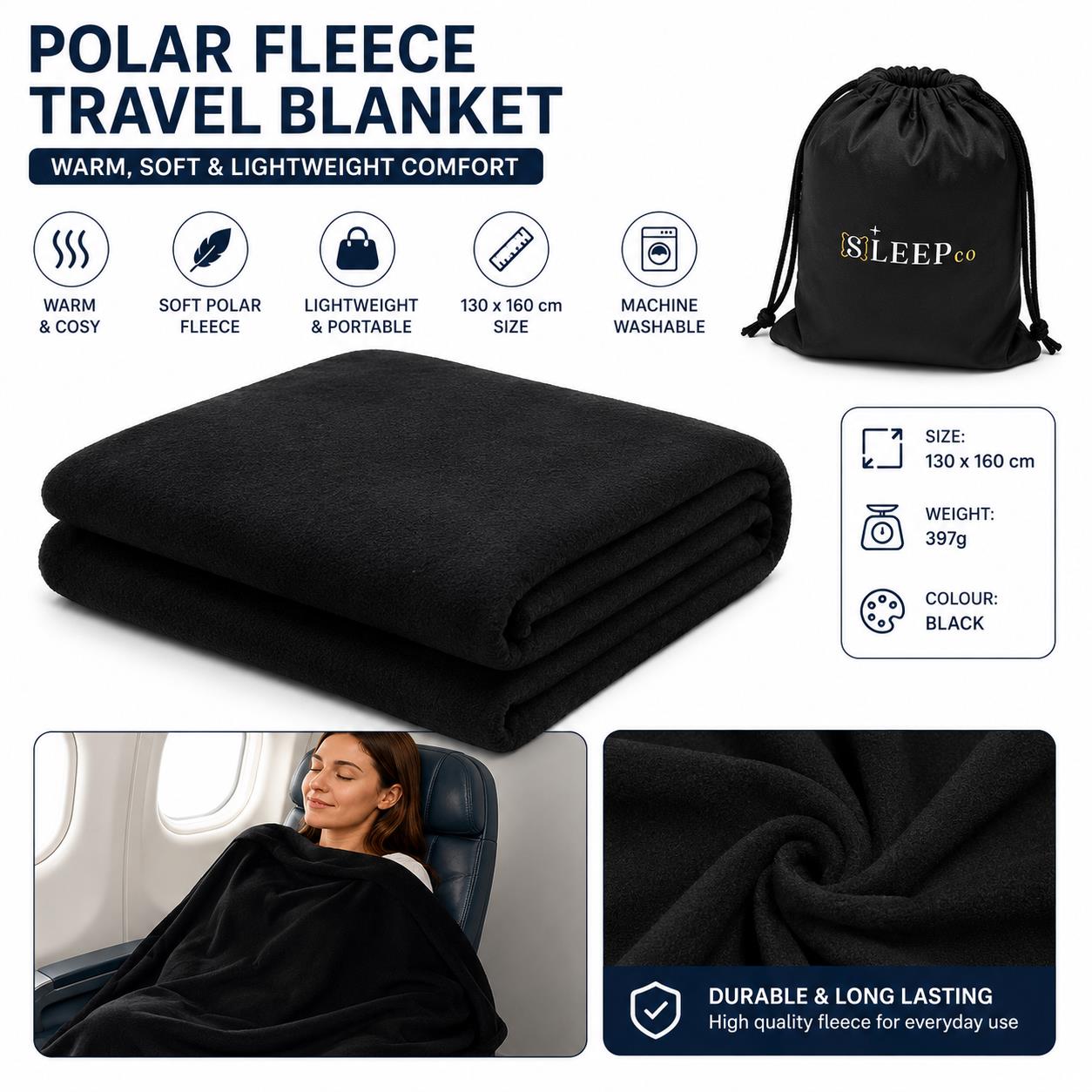 Travel Pillow Set Memory Foam Neck Pillow Blanket Eye Mask Ear Plugs Travel Kit