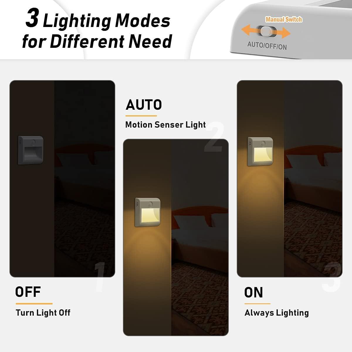 2 Pack Motion Sensor Night Lights Battery Powered LED Stick On Cupboard Lights