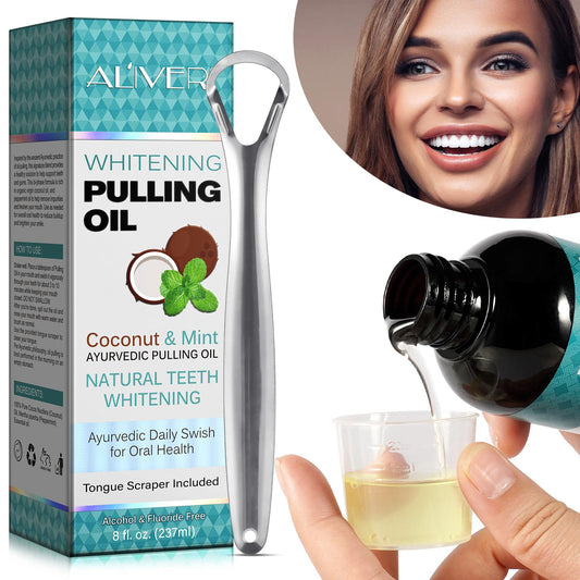 WHITENING PULLING OIL (TONGUE SCRAPER INCLUDED)