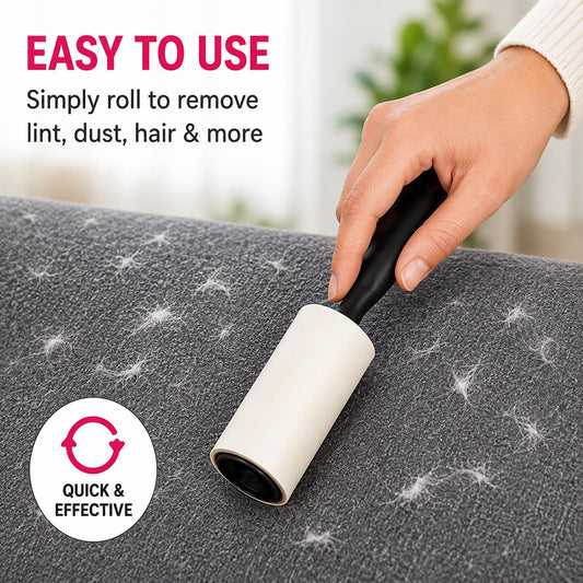 5 Pack Lint Roller Sticky Clothes Pet Hair Remover Fabric Fluff Roller 200 Sheets