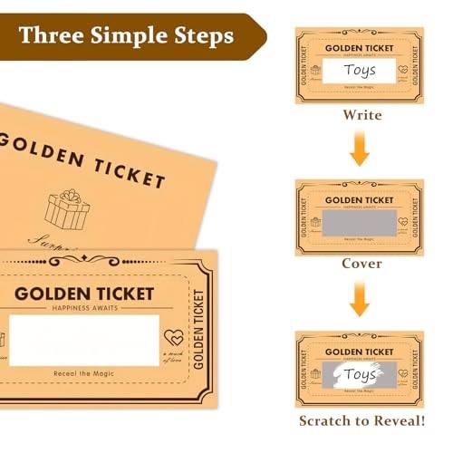 180pcs Golden Ticket Scratch Off Cards