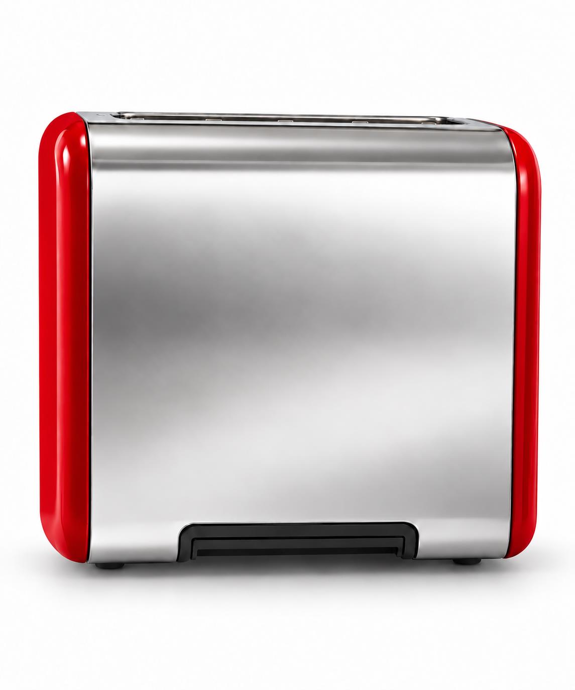 Bistro Chef 2 Slice Toaster 1000W Wide Slot Retro Style Kitchen - Red