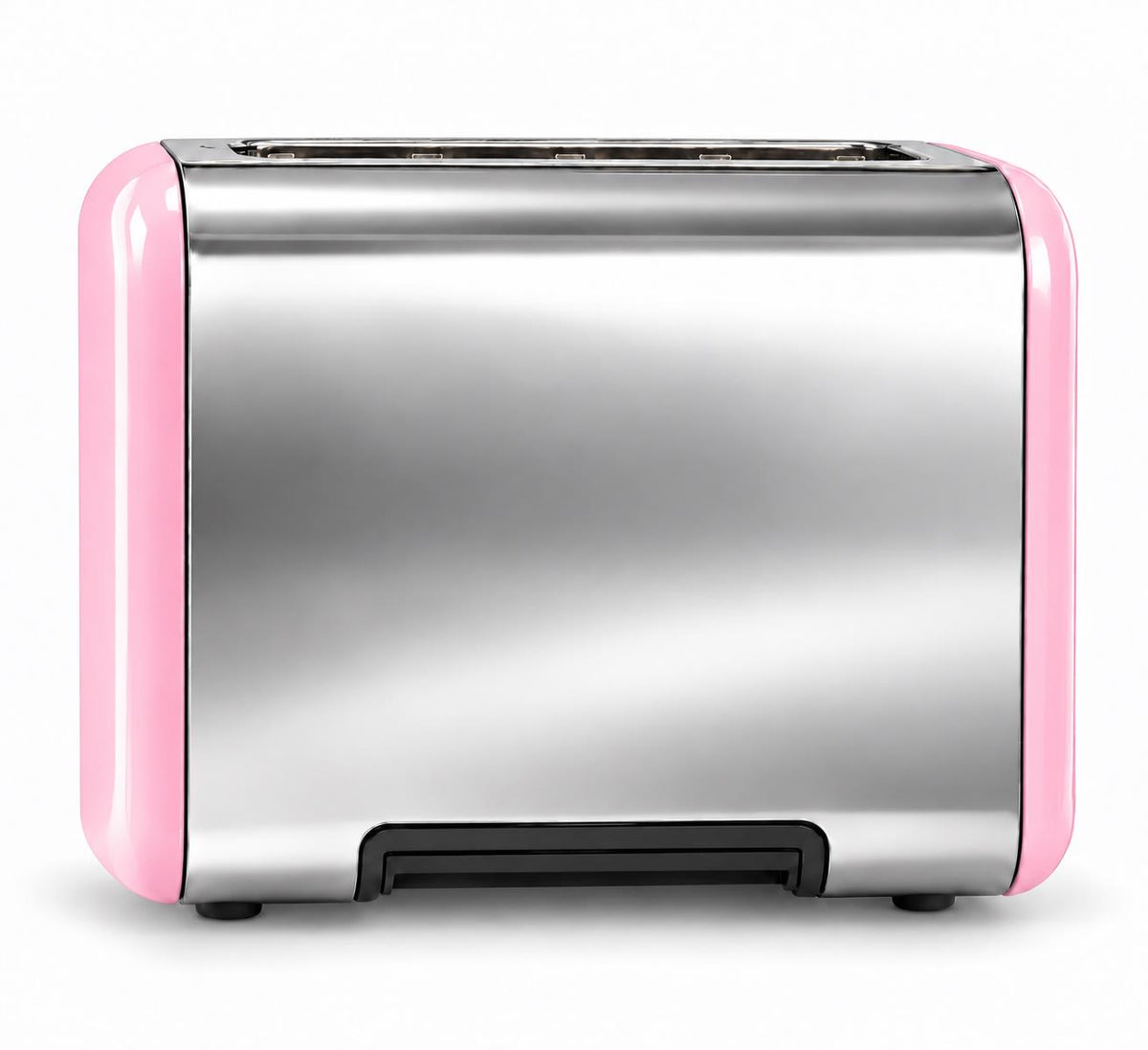 Bistro Chef 2 Slice Toaster 1000W Wide Slot Retro Style Kitchen - Pink