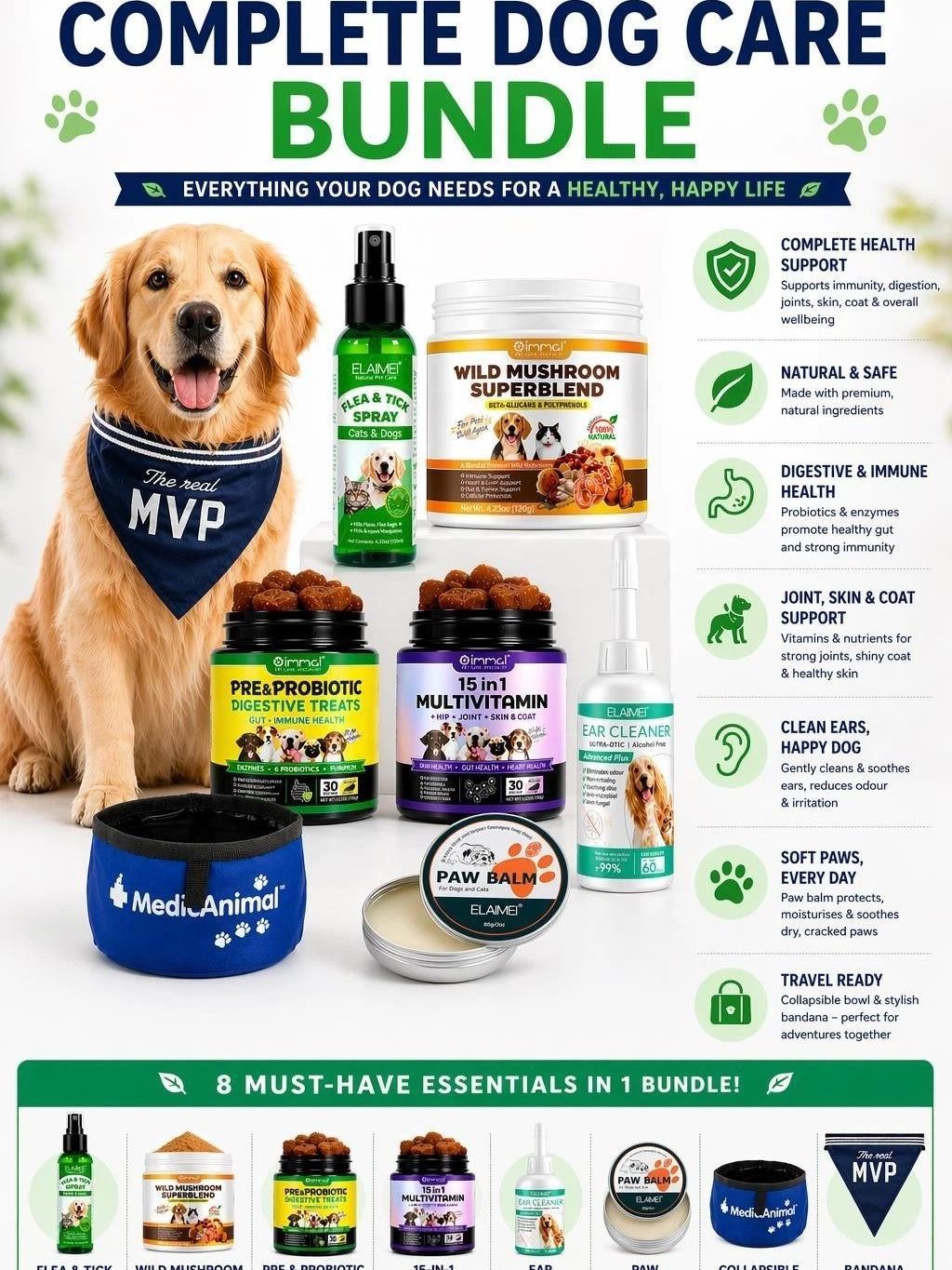 Ultimate Dog Health & Grooming Bundle 8PCS