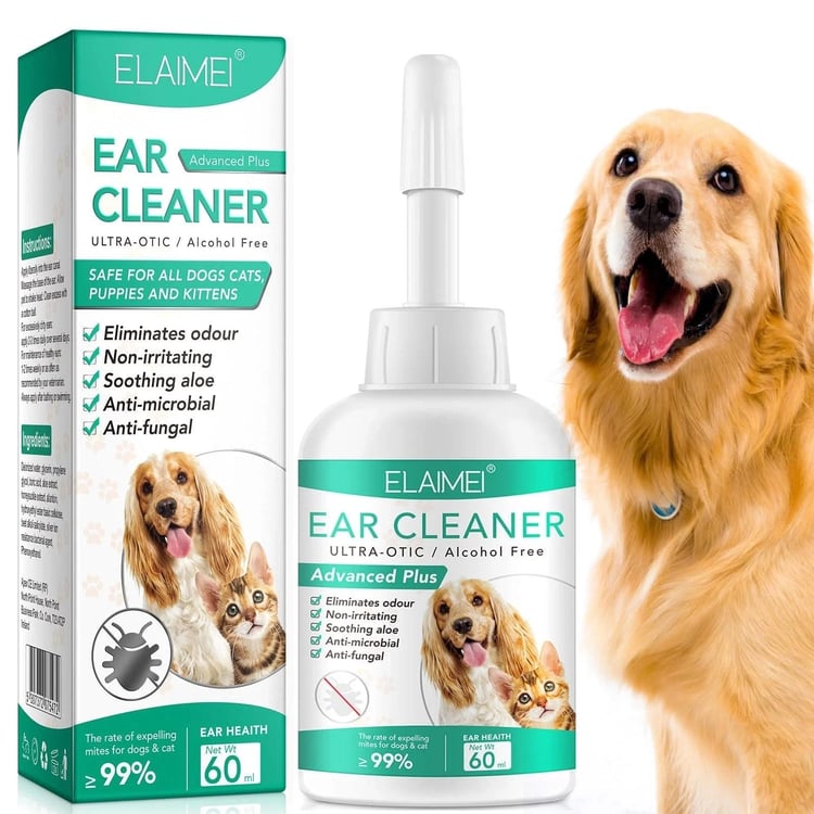 Dog & Cat Ear Cleaner Drops – 60ml, Fast Relief for Infection, Itch & Odour