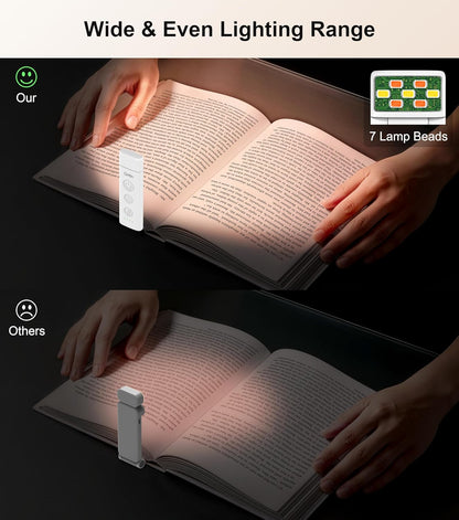 Gritin Rechargeable Book Light Clip On Reading Lamp USB-C Dimmable LED White