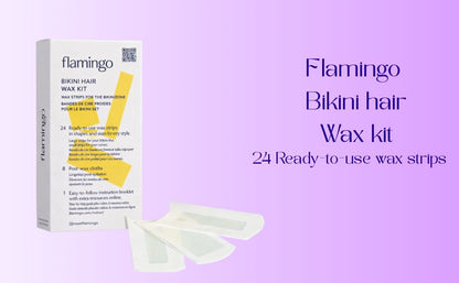 Gentle Bikini Hair Wax Kit - 24 Strips + 8 Soothing Post-Wax Cloths for Sensitive Skin