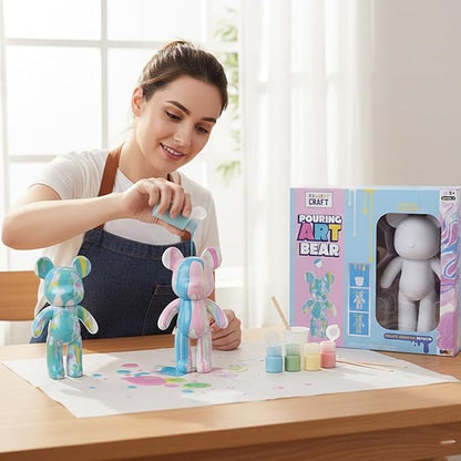 Create Your Own Pour Paint Bear – Kids Craft Kit 23 cm Bear