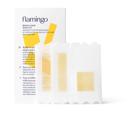 Gentle Bikini Hair Wax Kit - 24 Strips + 8 Soothing Post-Wax Cloths for Sensitive Skin