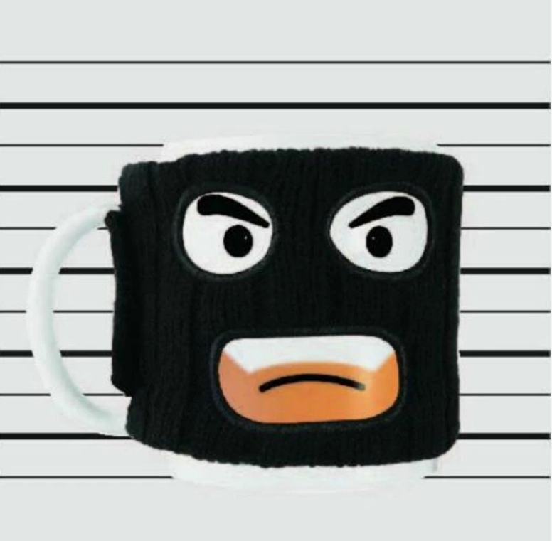 "Mugga Mug" with Removable Balaclava - Novelty Tea & Coffee Cup Gift Thumbsup!
