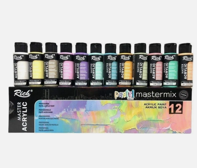 12 or 24 Pack Of Master Acrylic Professional Paint