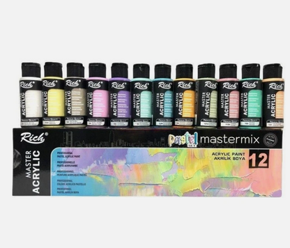 12 or 24 Pack Of Master Acrylic Professional Paint