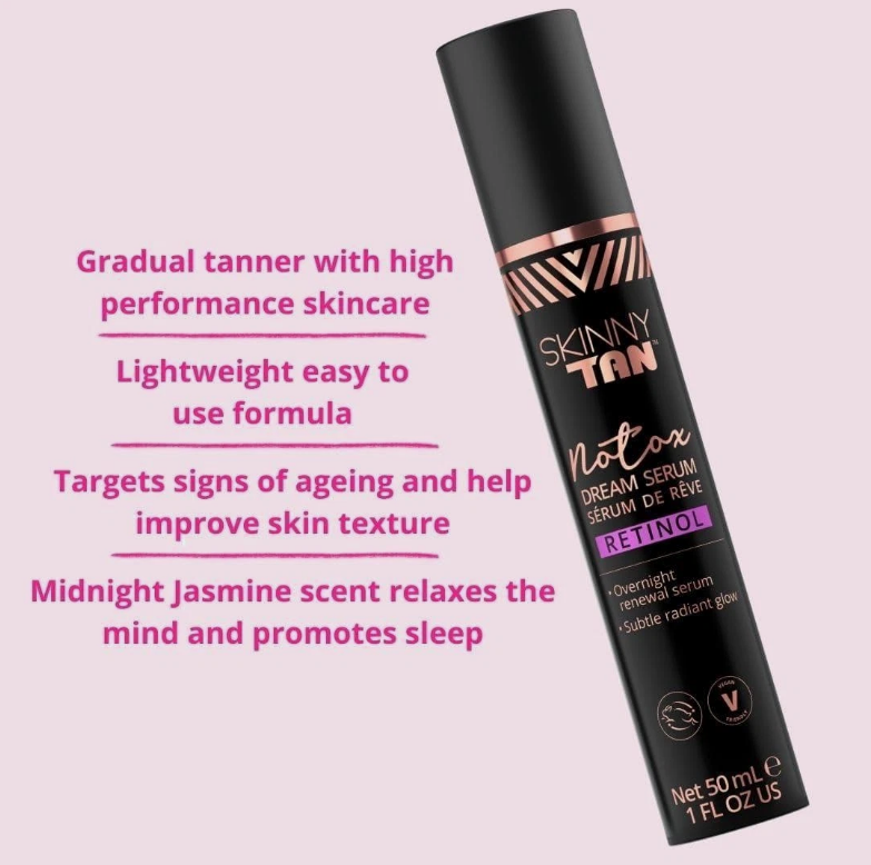 Skinny Tan Notox Retinol Dream Overnight Face Tan Serum 50ml Vegan No Cruelty