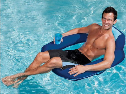 SwimWays Spring Float SunSeat Pool Lounger Mesh Seat Inflatable Float