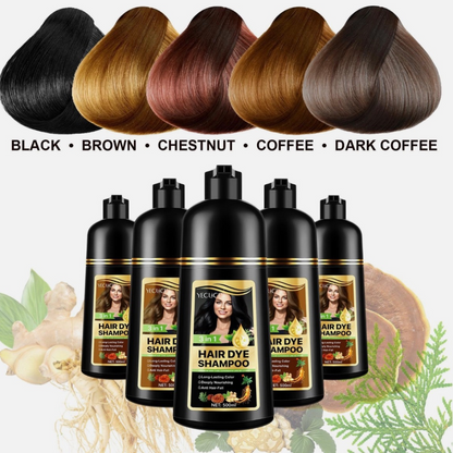 3-in-1 Hair Dye Shampoo 500ml – Natural Grey Coverage | Choose Colour | Vegan