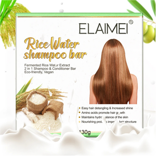 Rice Water Shampoo Bar – Strengthen, Shine & Soften Naturally