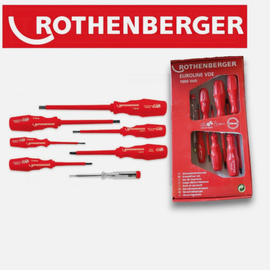 Rothenberger VDE 7pc Electricians Screwdriver Set 1000V 323126