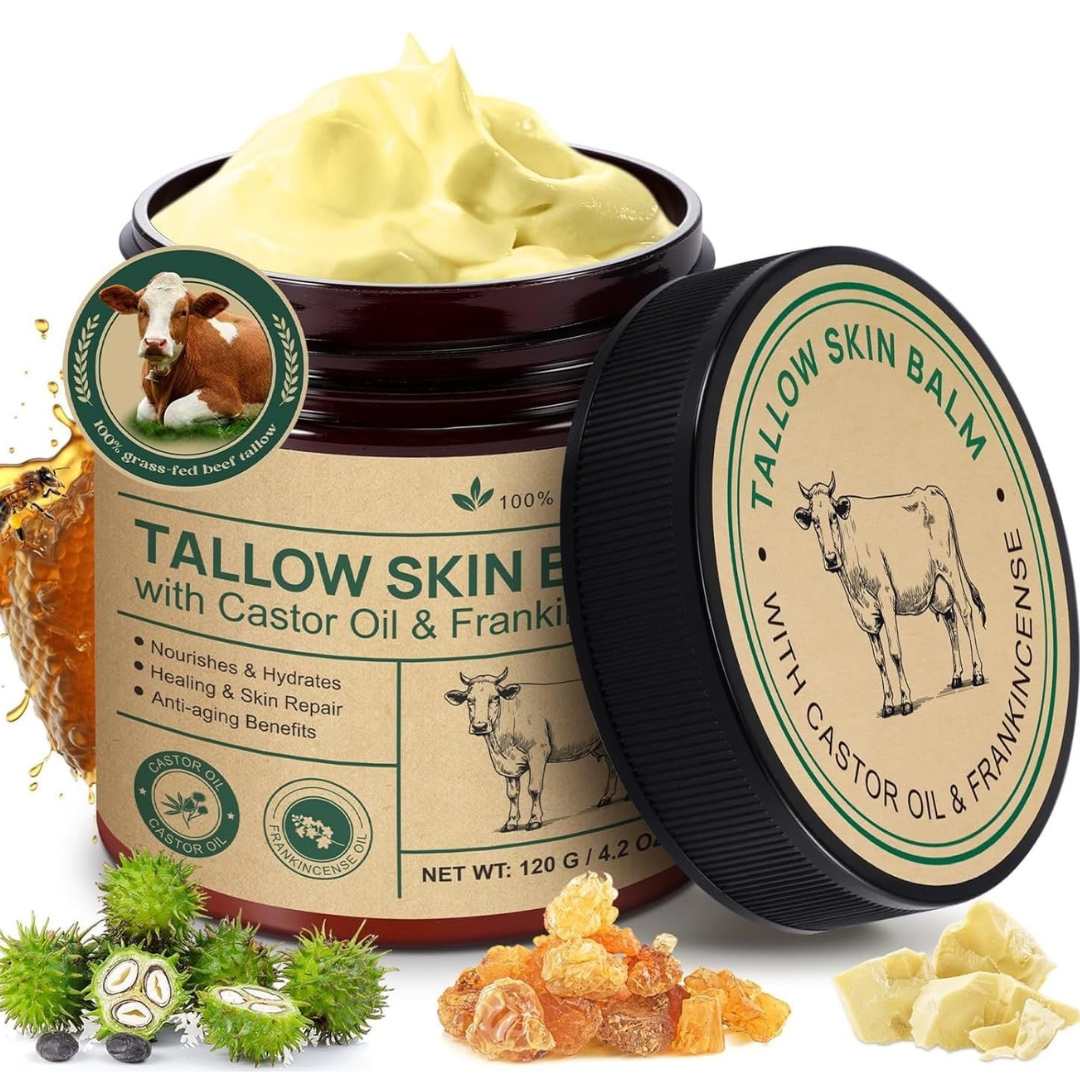 Tallow Castor Oil Frankincense Oil Handmade Skin Balm 120g 100% Pure Natural UK