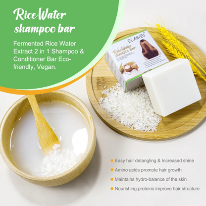 Rice Water Shampoo Bar – Strengthen, Shine & Soften Naturally