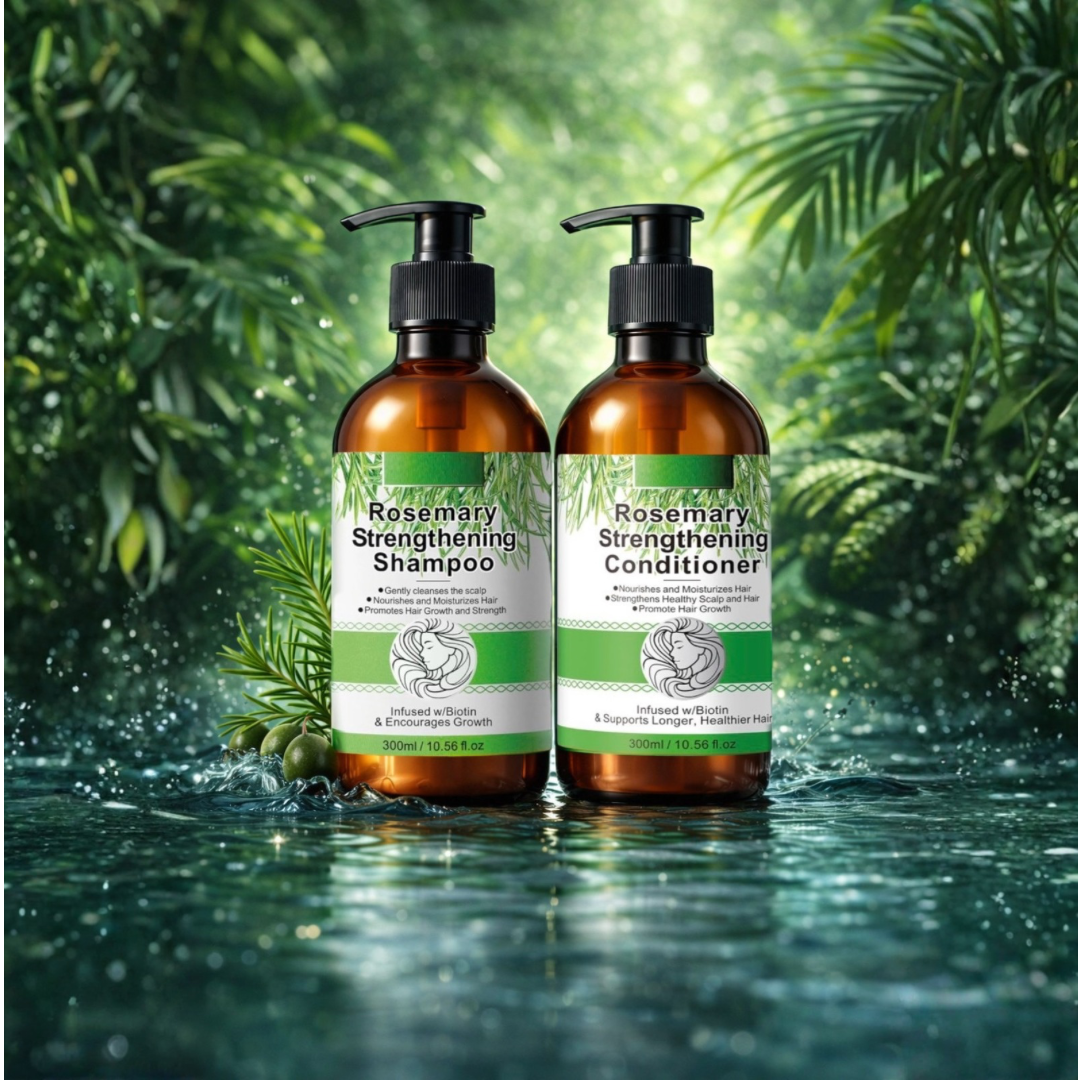 Rosemary Hair Growth Shampoo and Conditioner Set, 300ml Each, Biotin Infused, Strengthening Formula