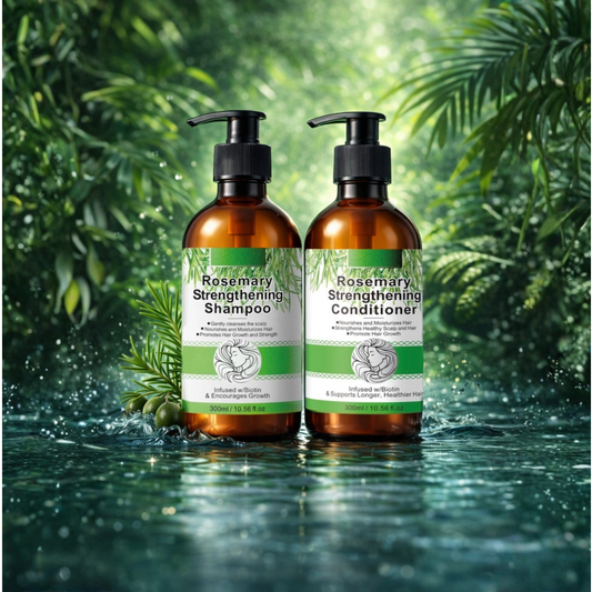 Rosemary Hair Growth Shampoo and Conditioner Set, 300ml Each, Biotin Infused, Strengthening Formula