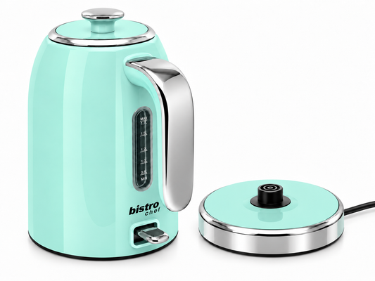 Bistro Chef Kettle & 2 Slice Toaster 1000W Wide Set Retro Style Kitchen - Green