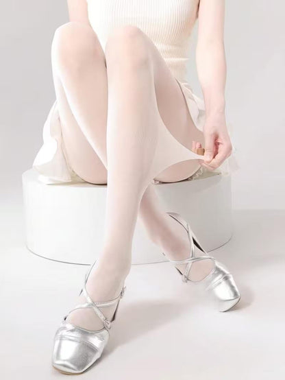 Tudorose 15 Denier Tights Plain Knit - White, Medium