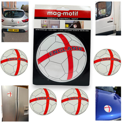 England Euro World Cup Car Magnet Football Supporters Flag Badge Decal 12cm