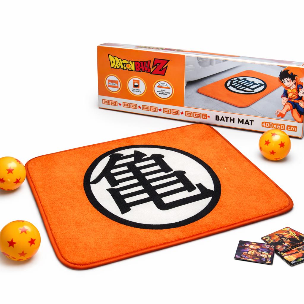 Dragon Ball Z Bath Mat Non Slip Kame Kanji Logo Memory Foam 60x40cm