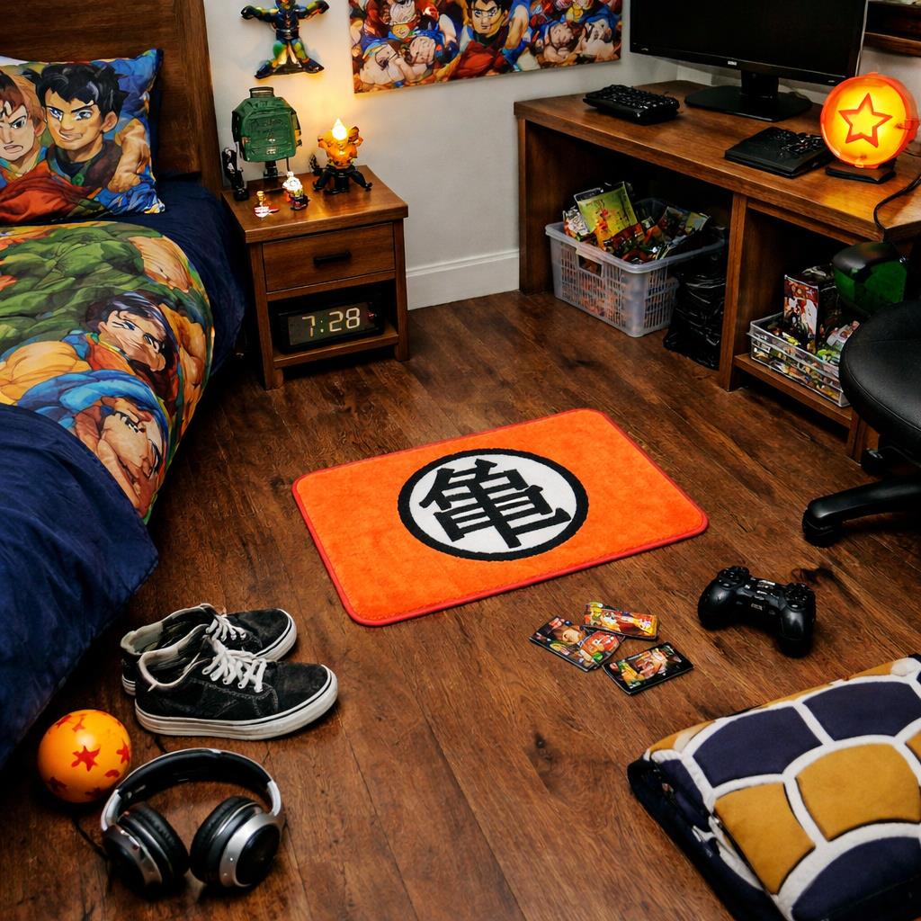 Dragon Ball Z Bath Mat Non Slip Kame Kanji Logo Memory Foam 60x40cm