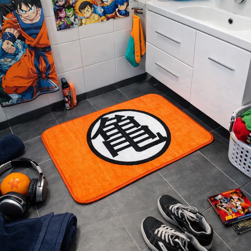 Dragon Ball Z Bath Mat Non Slip Kame Kanji Logo Memory Foam 60x40cm