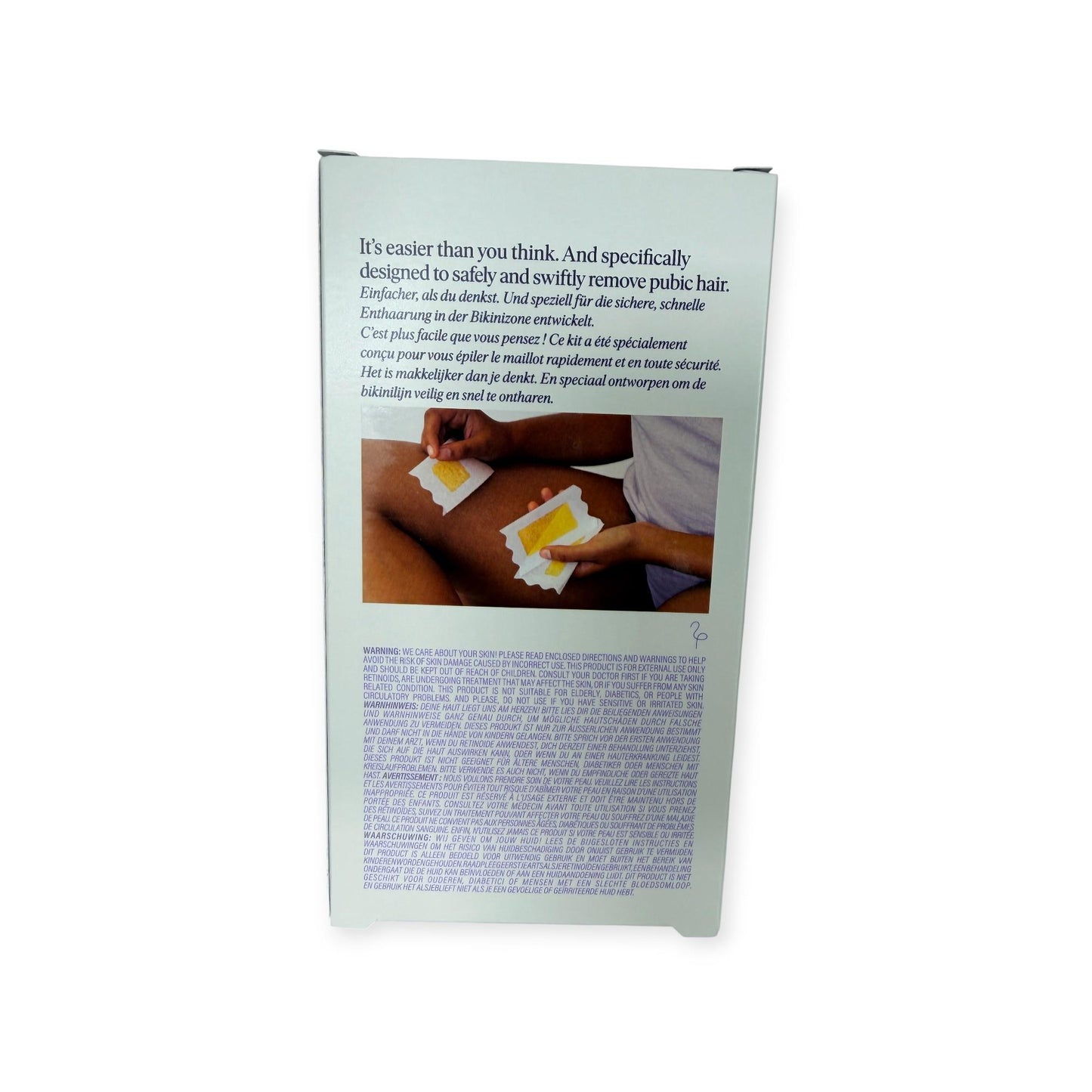 Gentle Bikini Hair Wax Kit - 24 Strips + 8 Soothing Post-Wax Cloths for Sensitive Skin