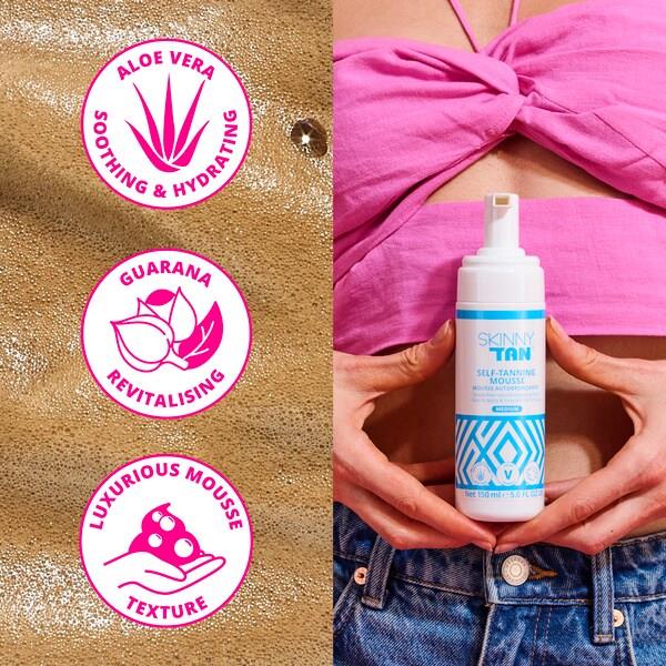 Skinny Tan Dark Mousse 150ml – Natural-Looking Fake Tan, Coconut & Vanilla