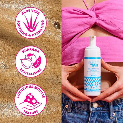 Skinny Tan Dark Mousse 150ml – Natural-Looking Fake Tan, Coconut & Vanilla