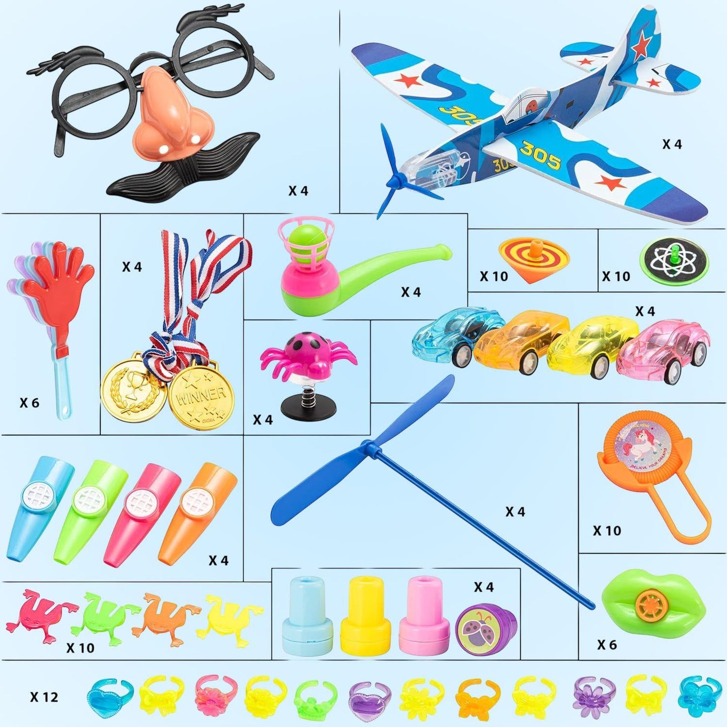 100 Assorted Party Bag Favours Fillers Box Karid Celebration Birthdays Giveaways