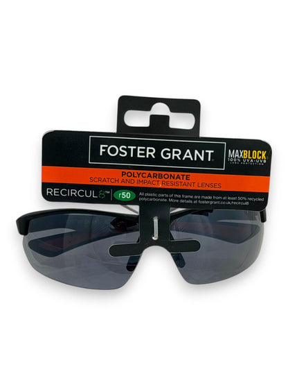 Black Foster Grant Sunglasses with Reflective Lenses UV400 Sports Shades