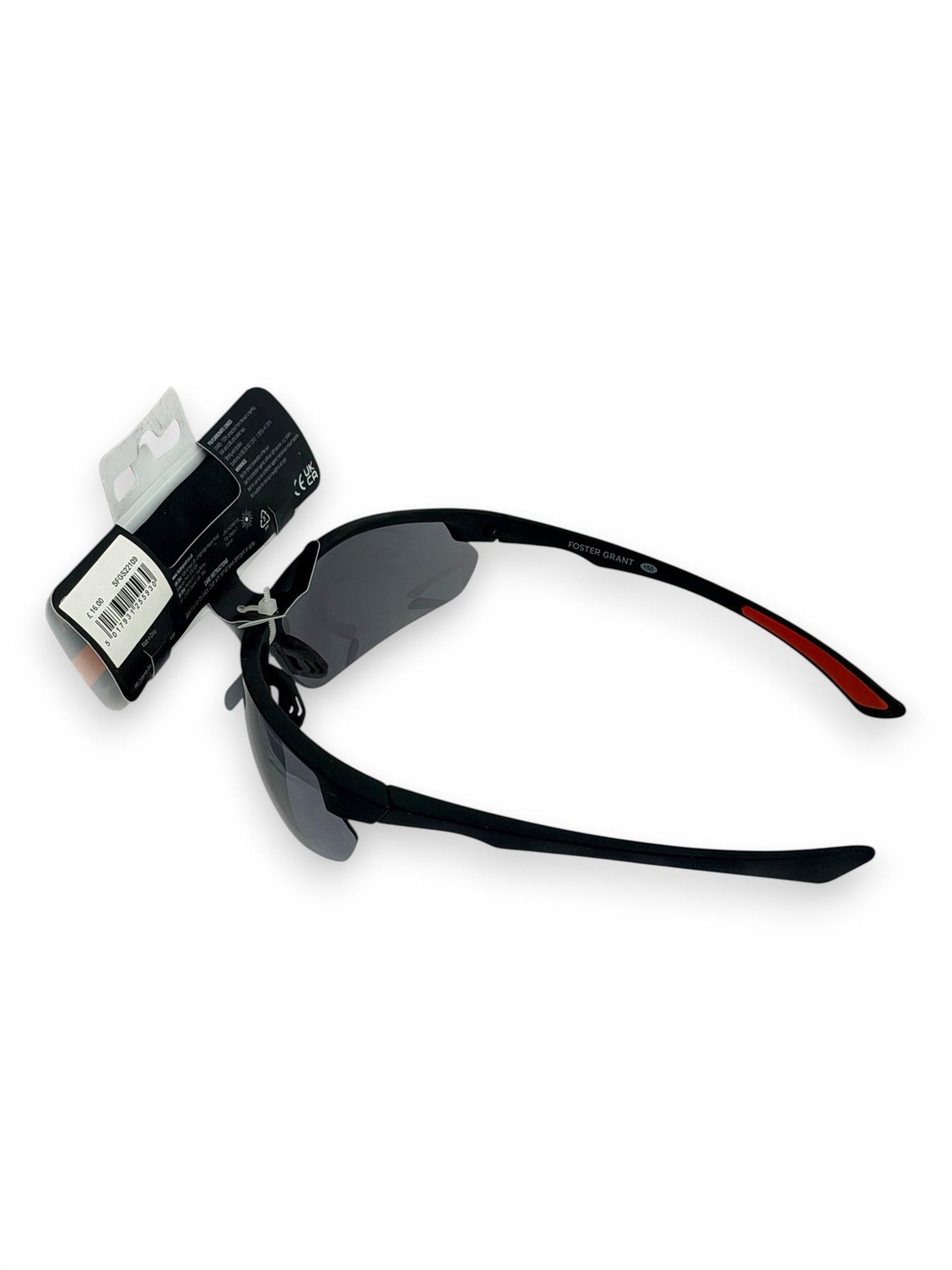 Black Foster Grant Sunglasses with Reflective Lenses UV400 Sports Shades
