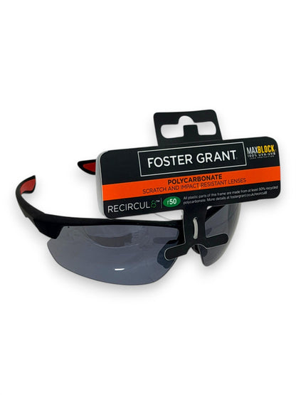 Black Foster Grant Sunglasses with Reflective Lenses UV400 Sports Shades