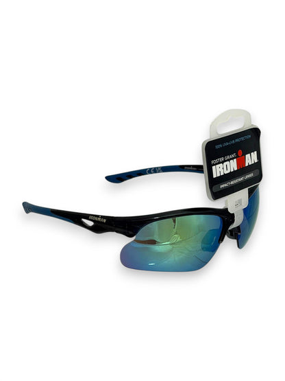 Foster Grant Ironman Sunglasses – Blue & Black Frame with Reflective Lenses