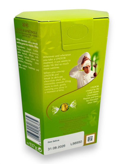 Lindt Lindor Matcha White Chocolate Truffles 137g Gift Box Swiss Chocolate