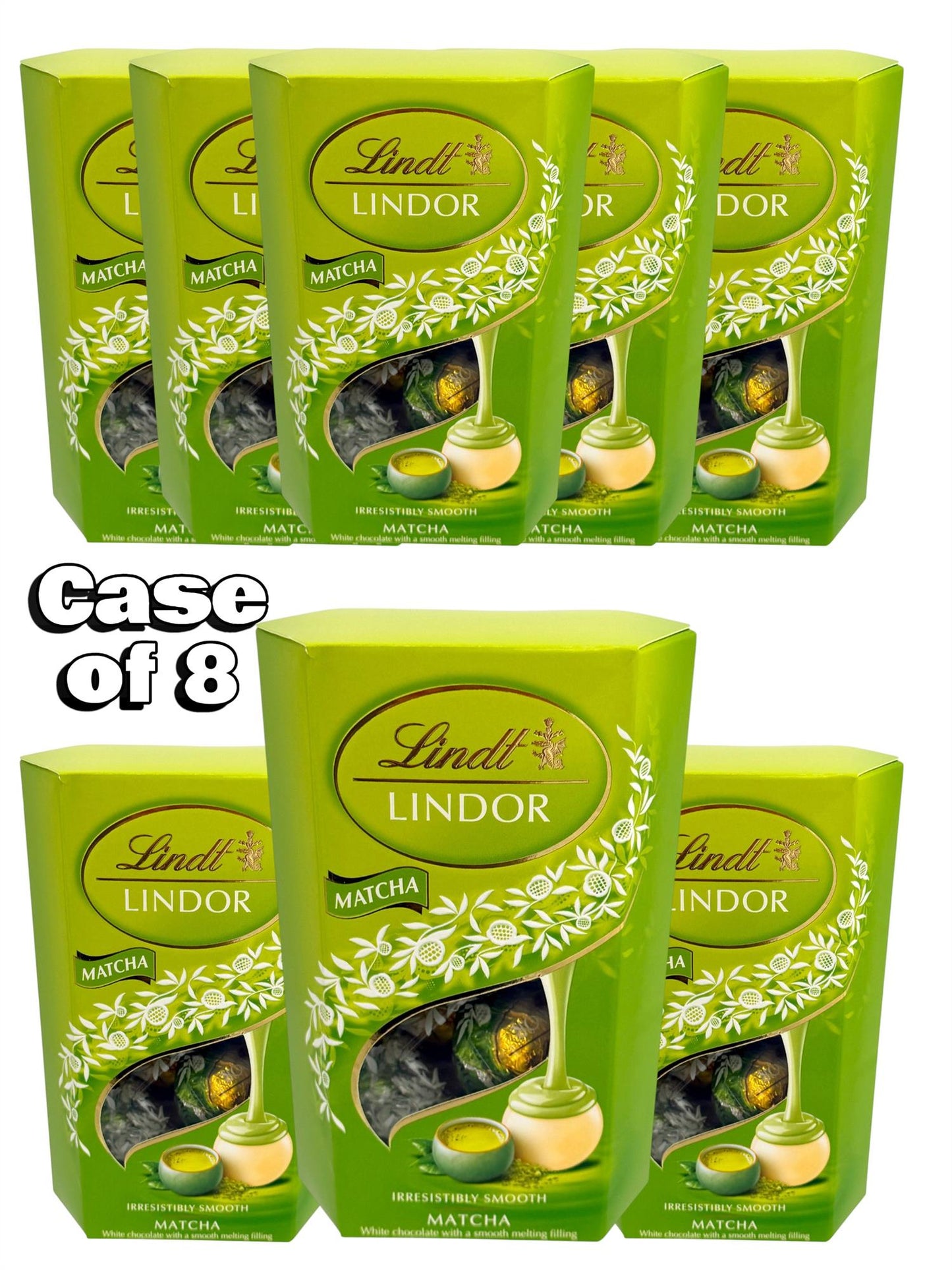8 x Lindt Lindor Matcha White Chocolate Truffles 137g Boxes Bulk Case