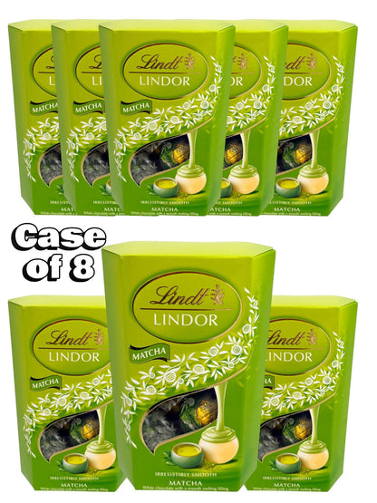 8 x Lindt Lindor Matcha White Chocolate Truffles 137g Boxes Bulk Case