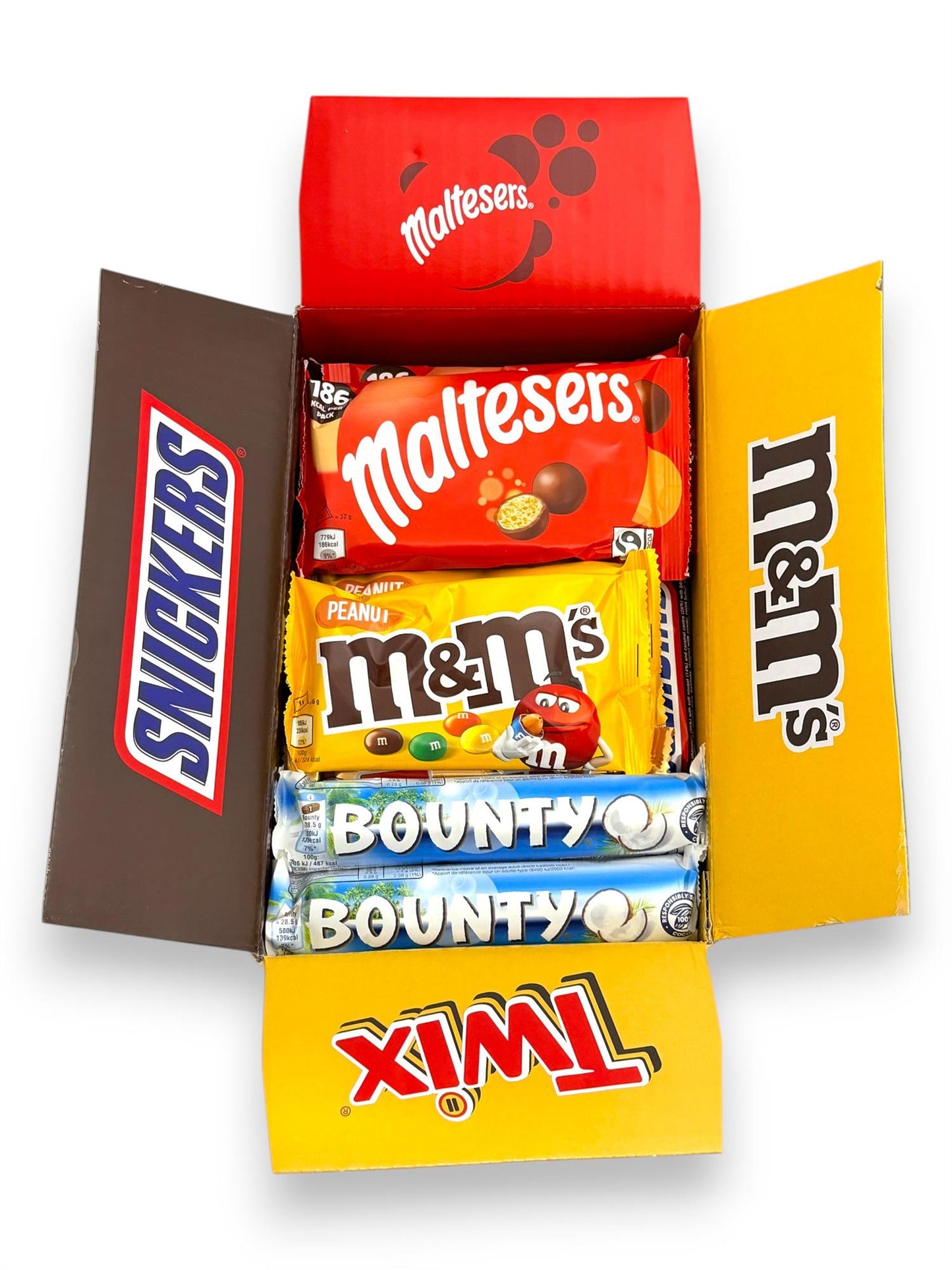 Mars Chocolate Variety Box 30 Bars Snickers Twix Bounty M&M's Maltesers
