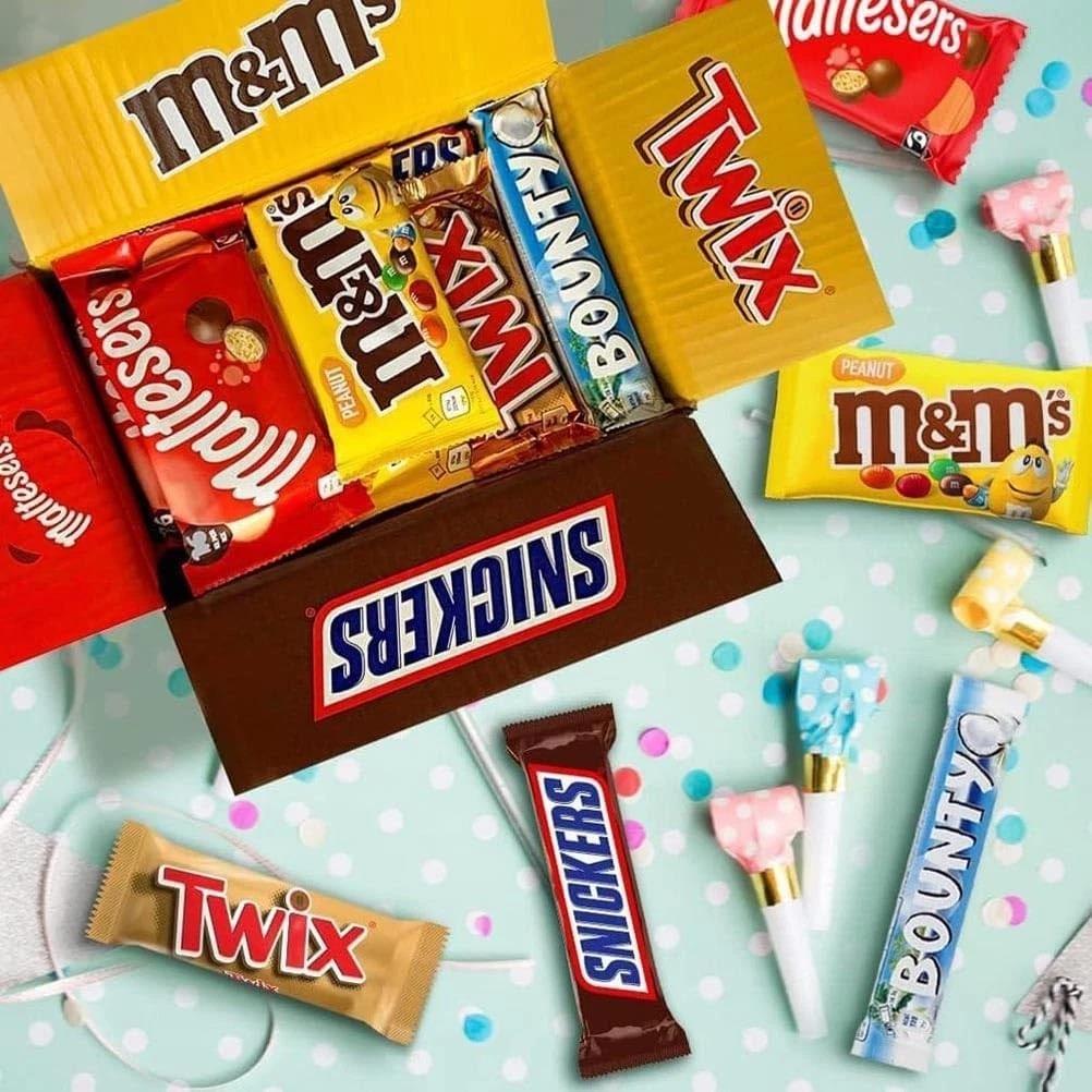 Mars Chocolate Variety Box 30 Bars Snickers Twix Bounty M&M's Maltesers