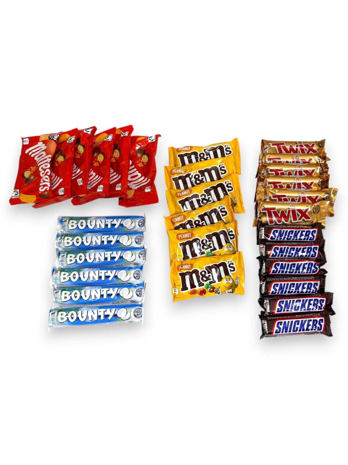 Mars Chocolate Variety Box 30 Bars Snickers Twix Bounty M&M's Maltesers
