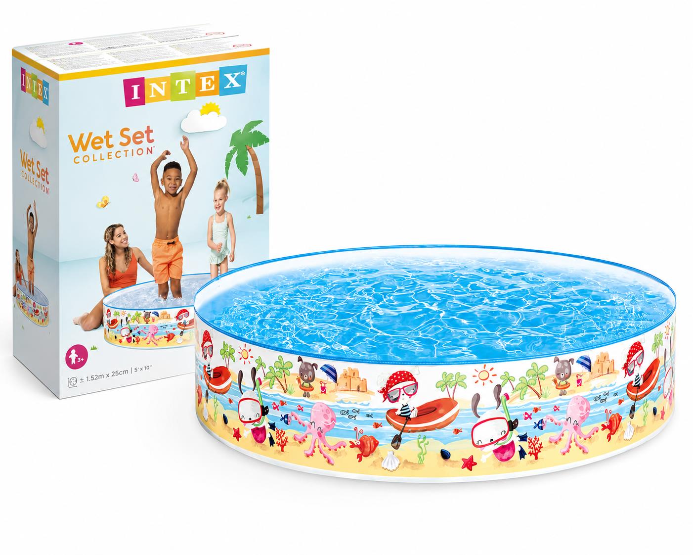INTEX Beach Days Snapset Pool 60" Kids Paddling Pool Garden Splash Play Pool