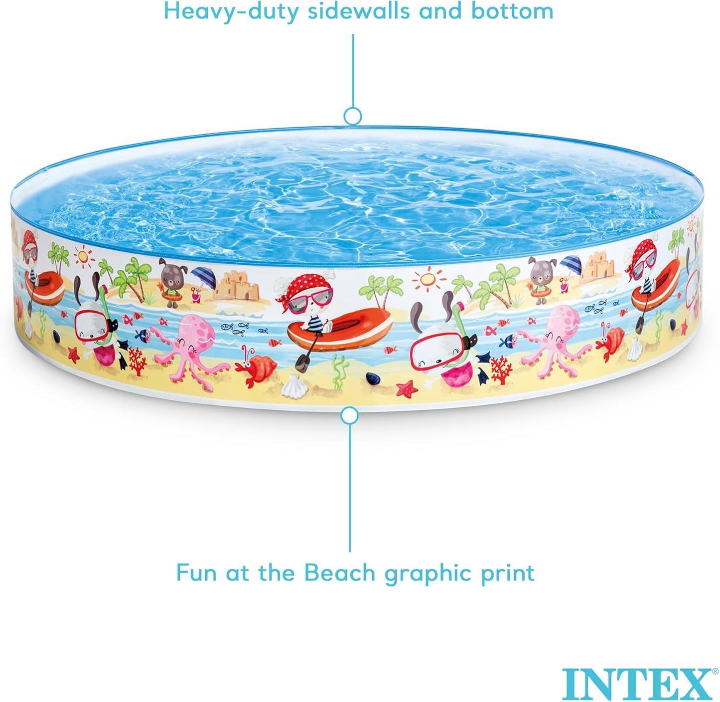 INTEX Beach Days Snapset Pool 60" Kids Paddling Pool Garden Splash Play Pool