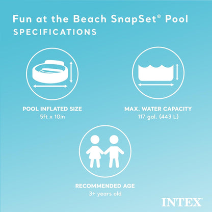 INTEX Beach Days Snapset Pool 60" Kids Paddling Pool Garden Splash Play Pool