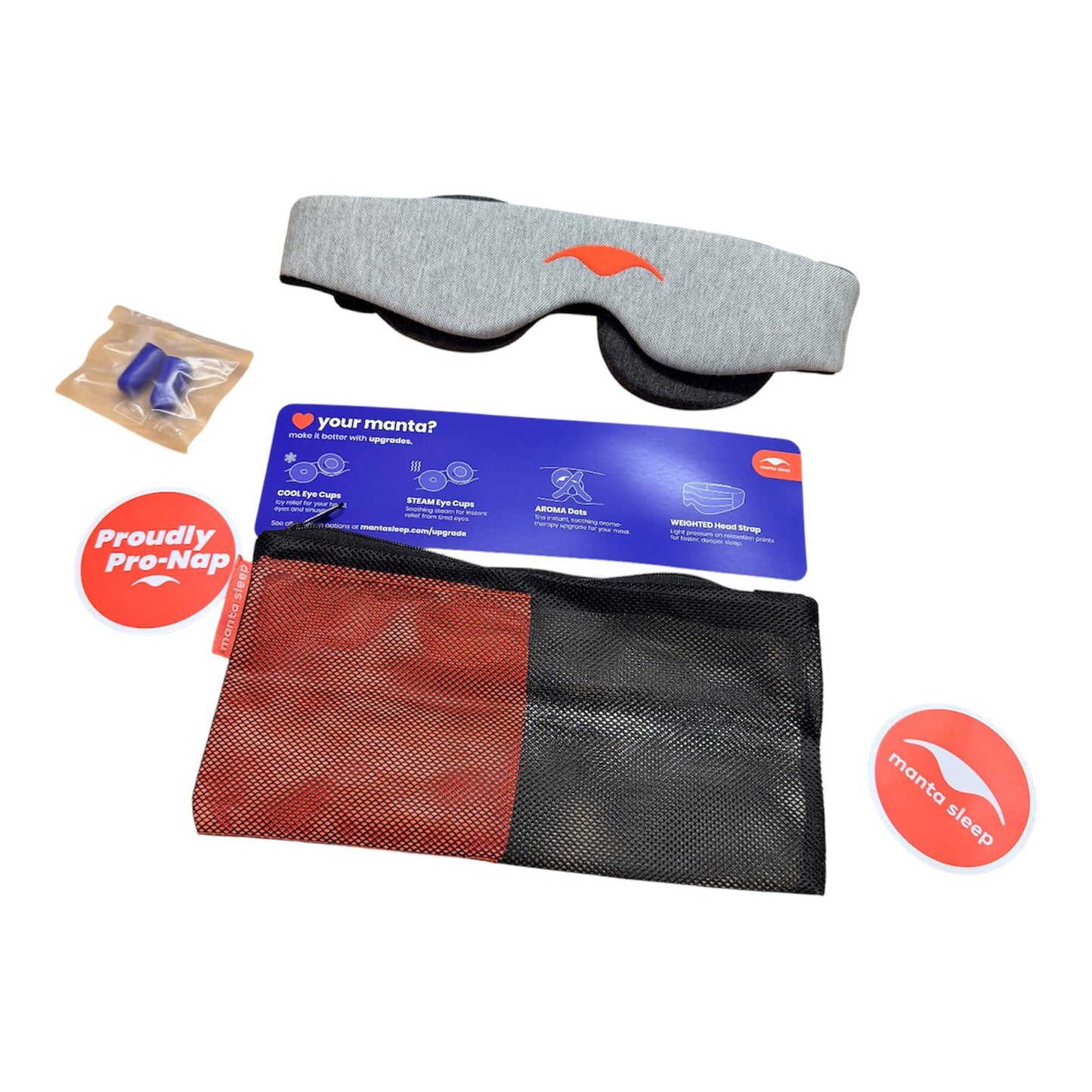 Manta Sleep Mask 100% Blackout Eye Mask Travel Sleep Blindfold with Ear Plugs